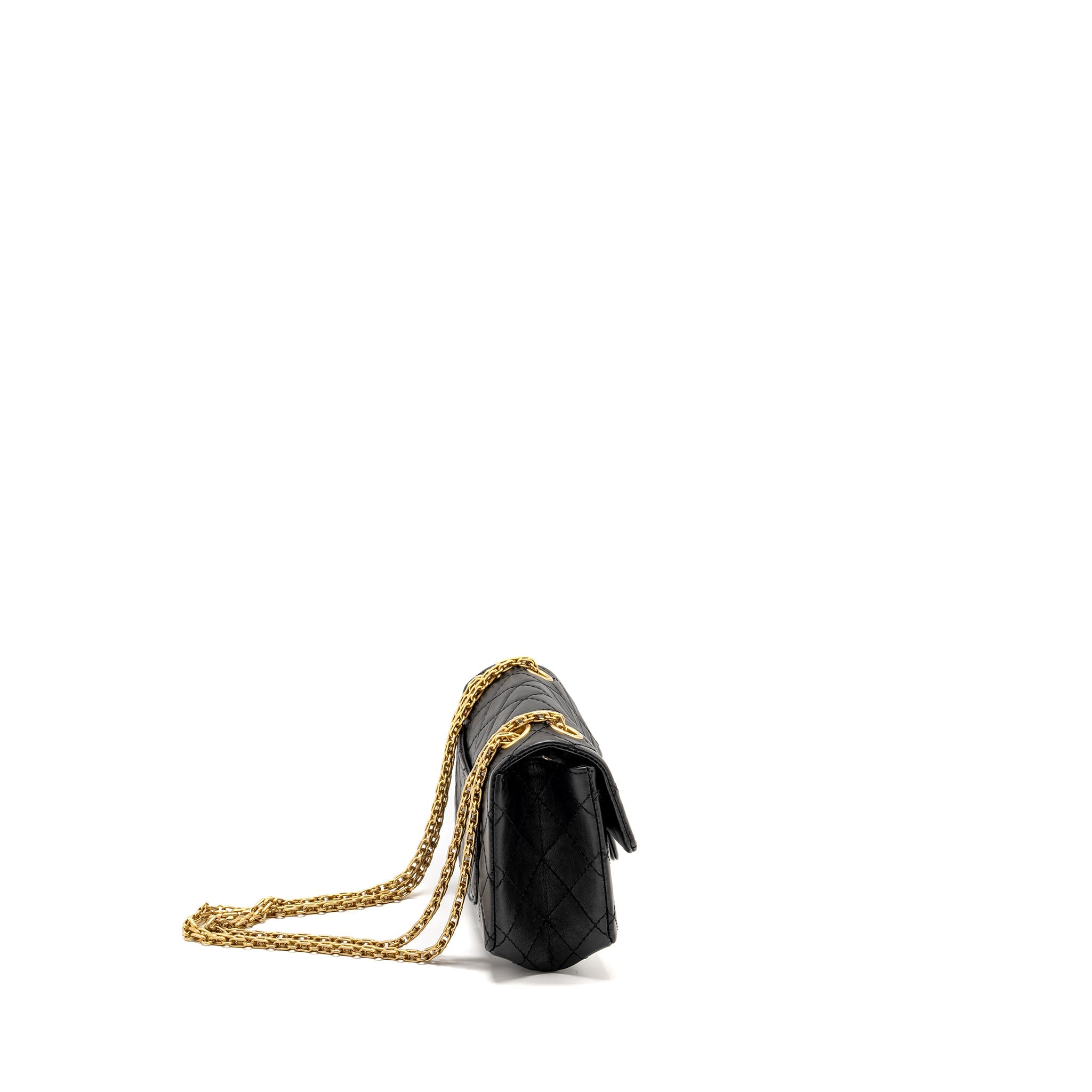 CHANEL MINI 2.55 REISSUE AGED CALFSKIN BLACK GHW (MICROCHIP)
