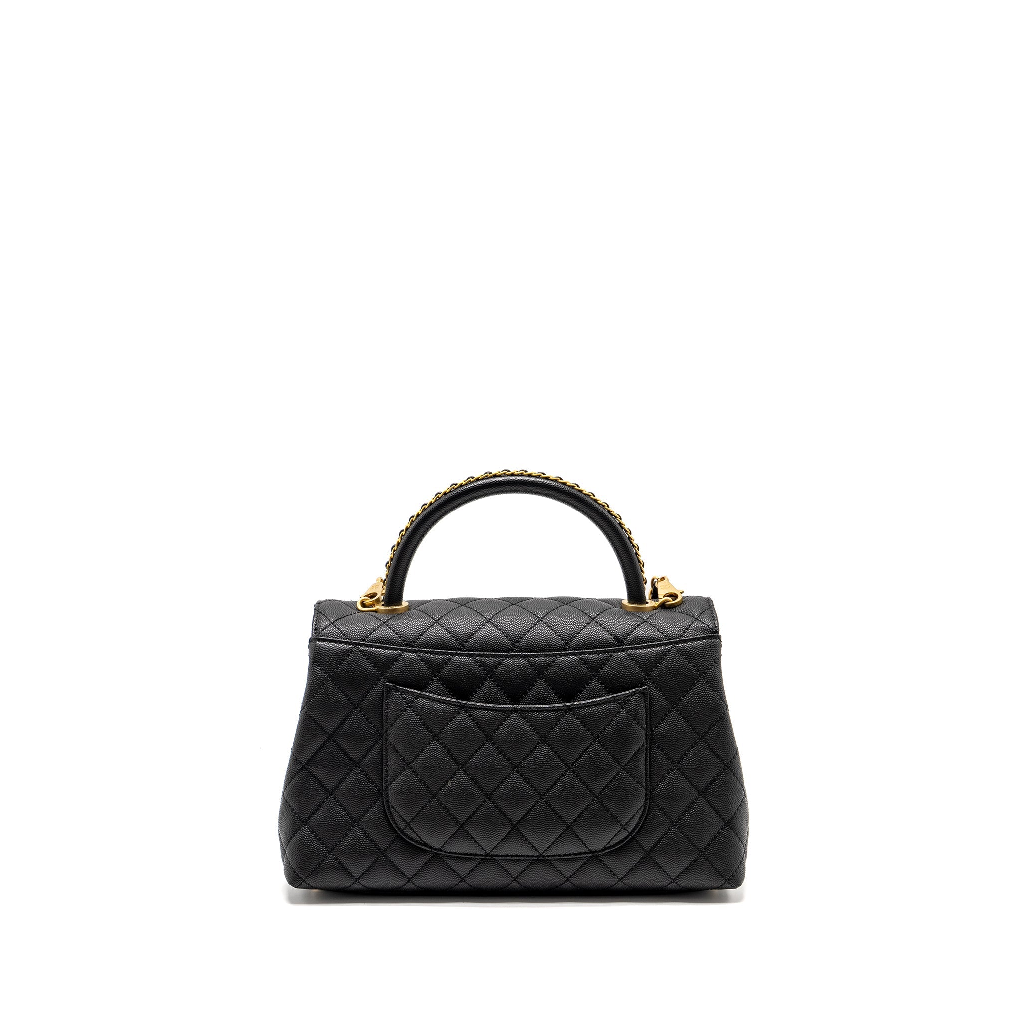 CHANEL MEDIUM COCO HANDLE LIMITED EDITION CAVIAR BLACK GHW (MICROCHIP)