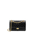 CHANEL LARGE 2.55 226 REISSUE DOUBLE FLAP BAG AGED CALFSKIN BLACK GHW