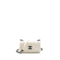 CHANEL MY EVERYTHING MINI FLAP BAG QUILTED CAVIAR WHITE BLACK HARDWARE