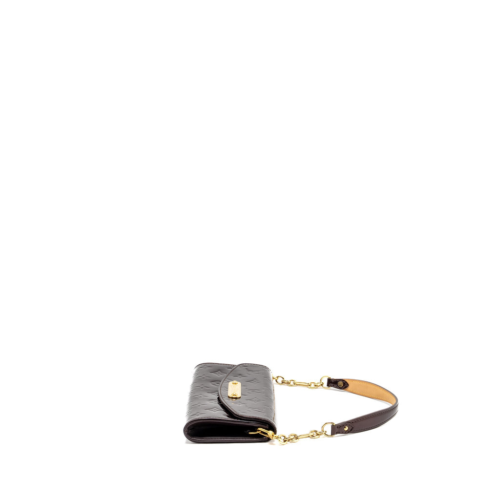 LOUIS VUITTON SUNSET BOULEVARD CLUTCH MONOGRAM VERNIS AMARANTE GHW