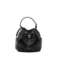CHANEL CC CHAIN DRAWSTRING BUCKET BAG LAMBSKIN BLACK SHW