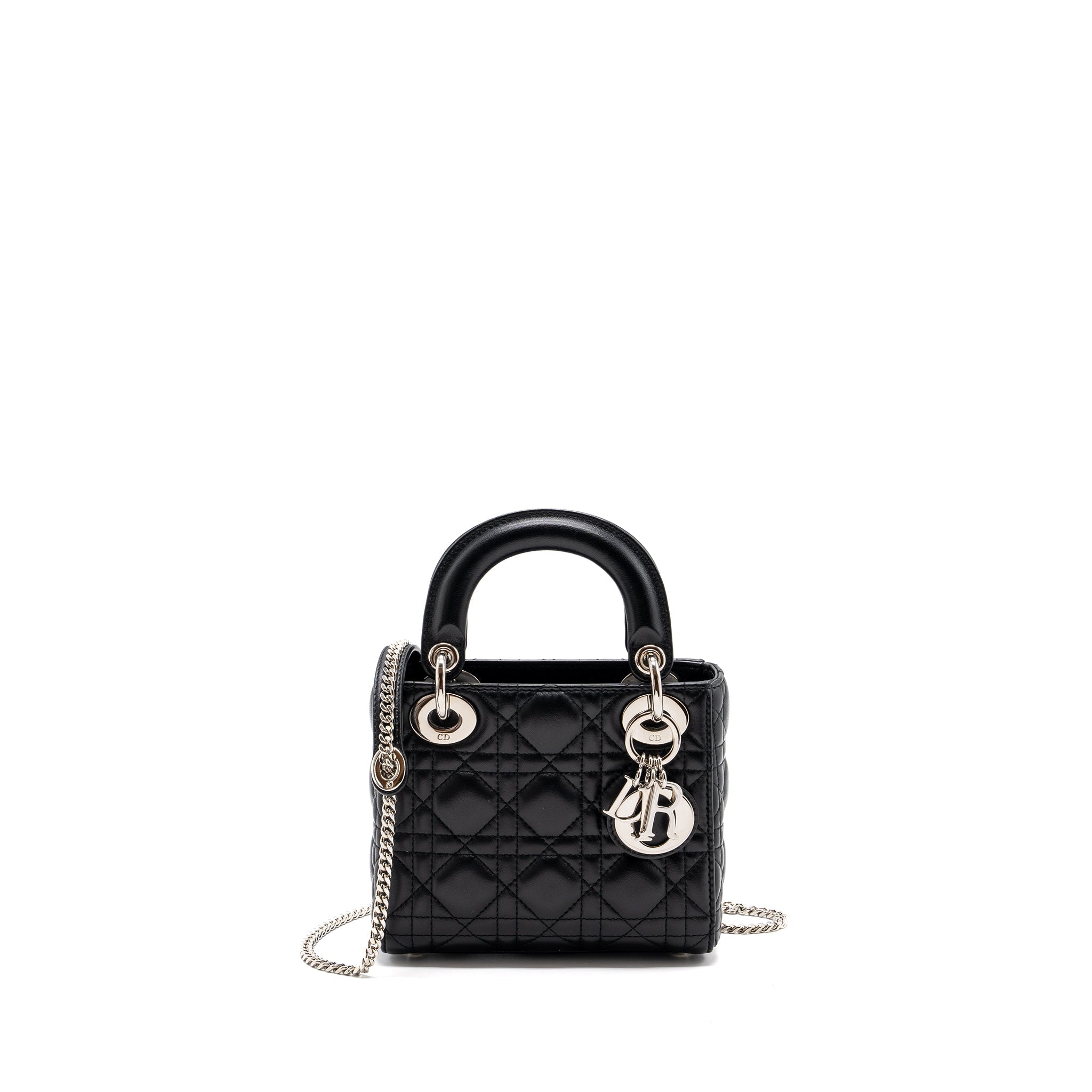 DIOR MINI LADY DIOR LAMBSKIN BLACK SHW