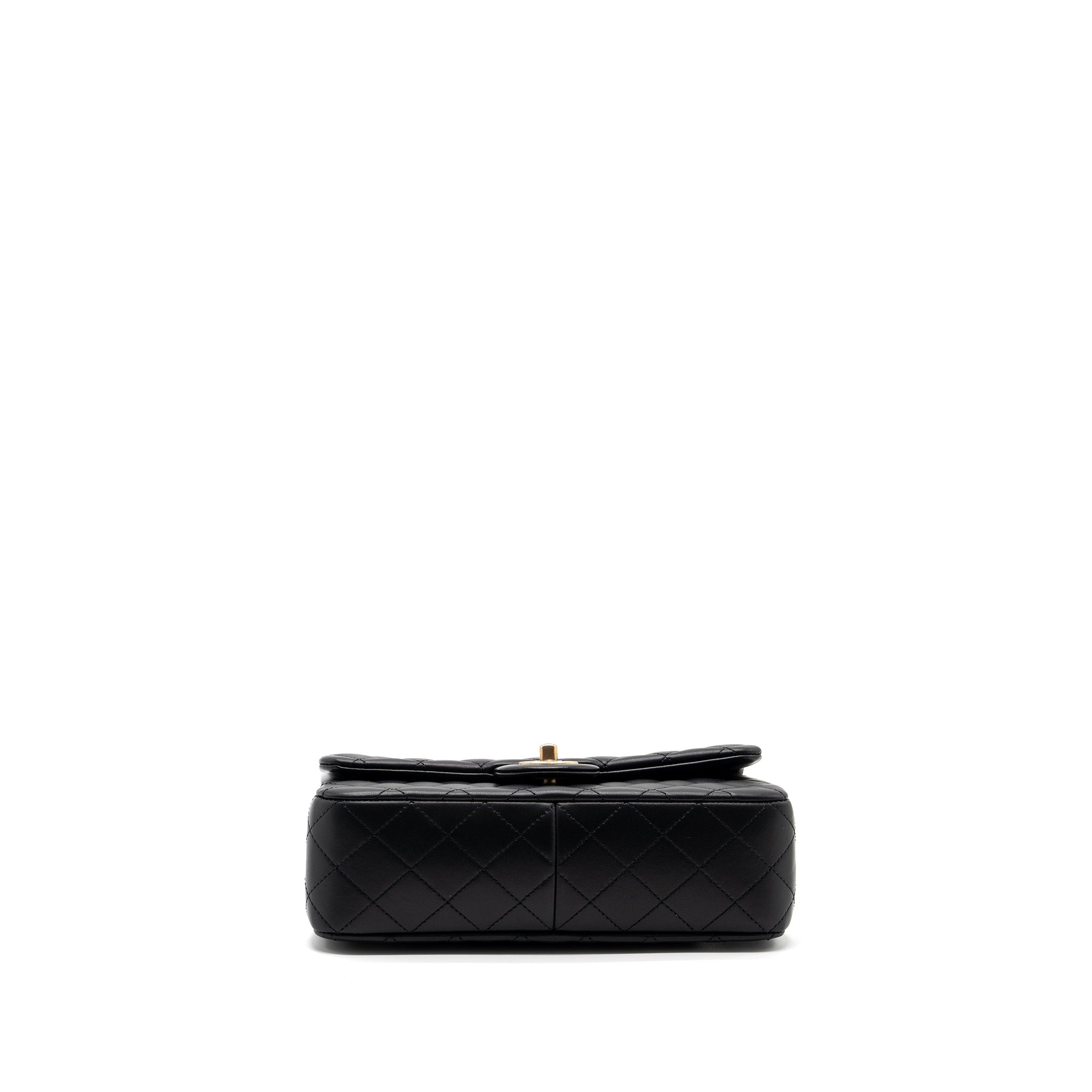 CHANEL 23S CAMELLIA CHAIN FLAP BAG LAMBSKIN BLACK GHW (MIRCOCHIP)