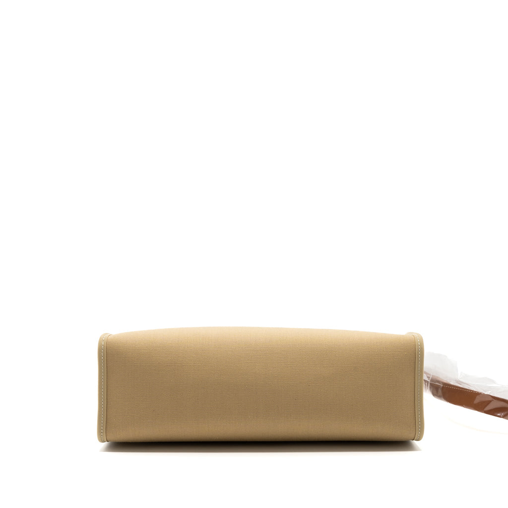 HERMES HERBAG 31 ZIP BAG TOILE OFFICER CANVAS TRENCH/FAUVE SHW