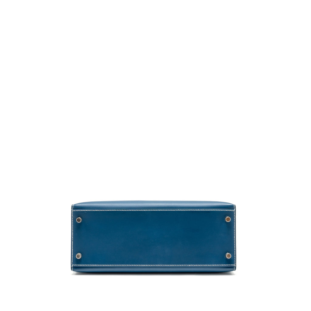 HERMES KELLY 28 CALFSKIN BLUE SHW SQUARE H