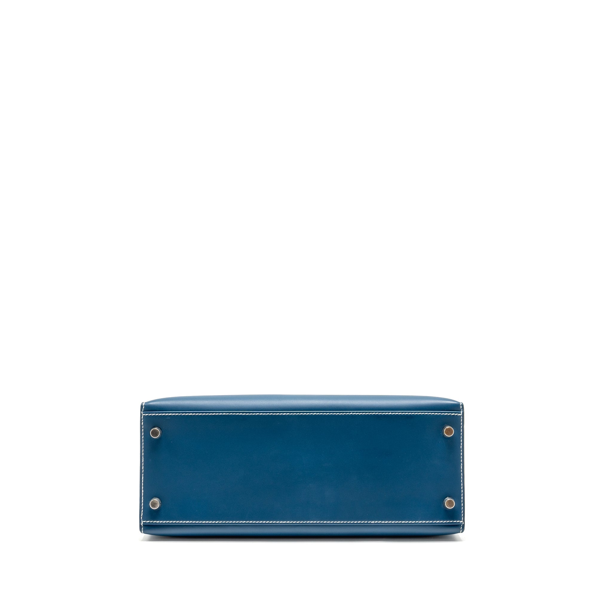 HERMES KELLY 28 CALFSKIN BLUE SHW SQUARE H