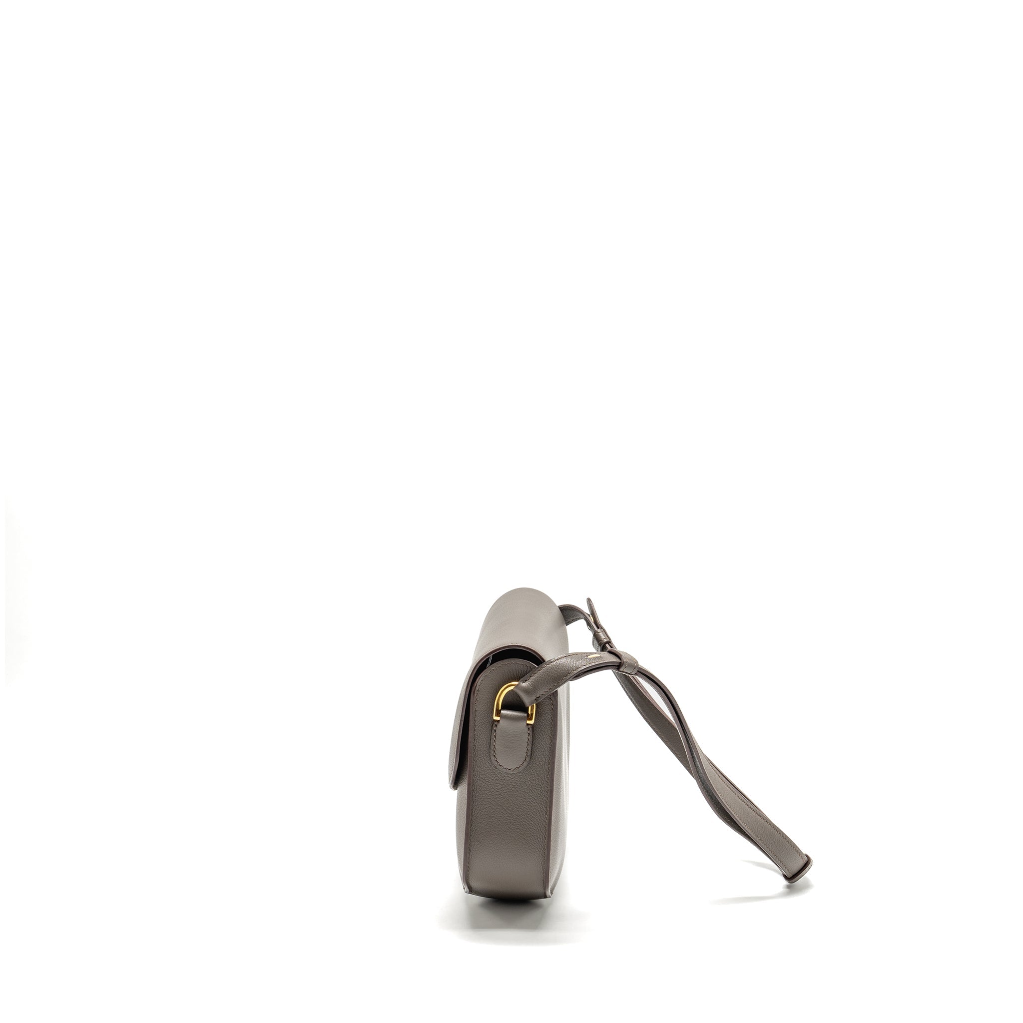 HERMES CHERCHE-MIDI SHOULDER BAG 8F GRIS ETAIN GHW