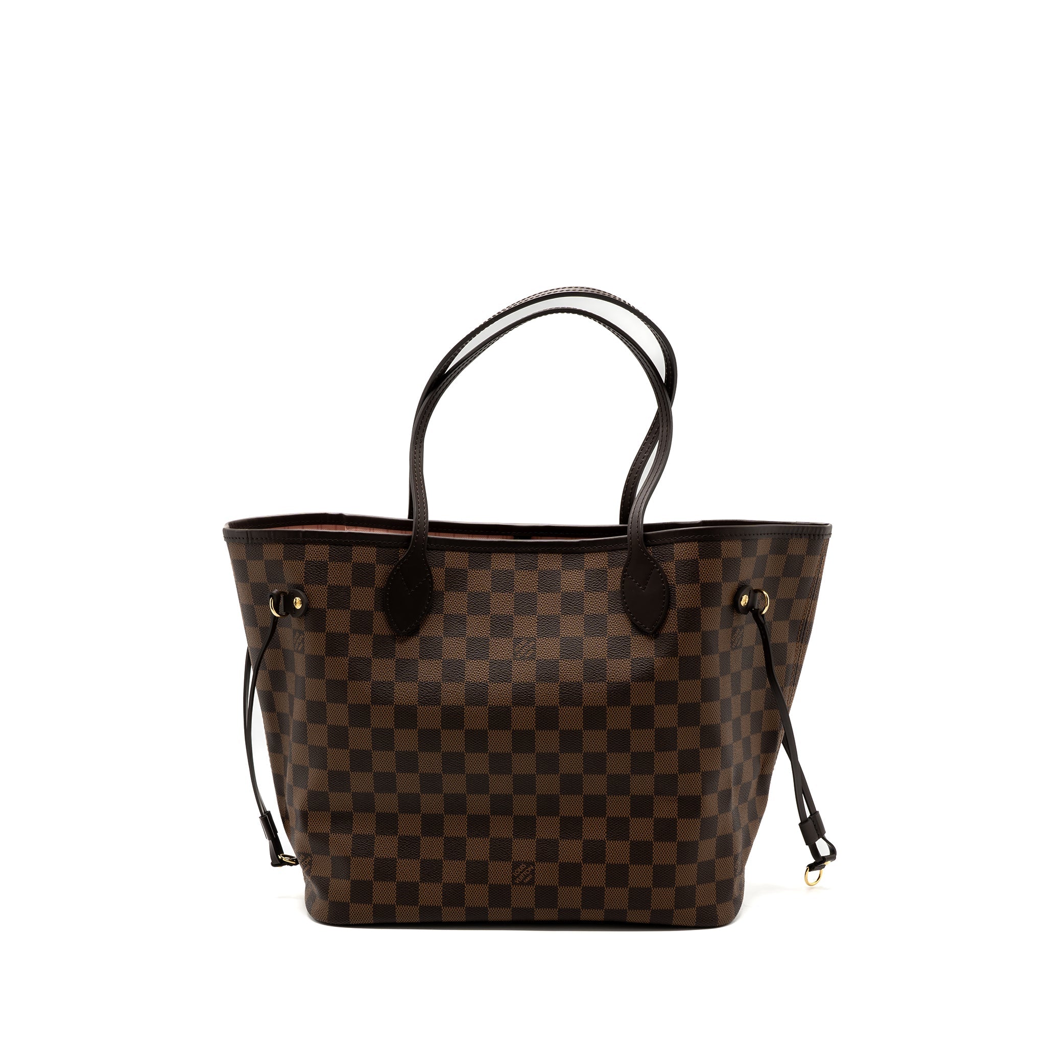 LOUIS VUITTON NEVERFULL MM MONOGRAM DAMIER EBENE CANVAS / ROSE BALLERINA GHW