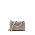 CHANEL QUILTED FLAP BAG WITH CHAIN HANDLE CAVIAR GREY GHW (MICROCHIP)