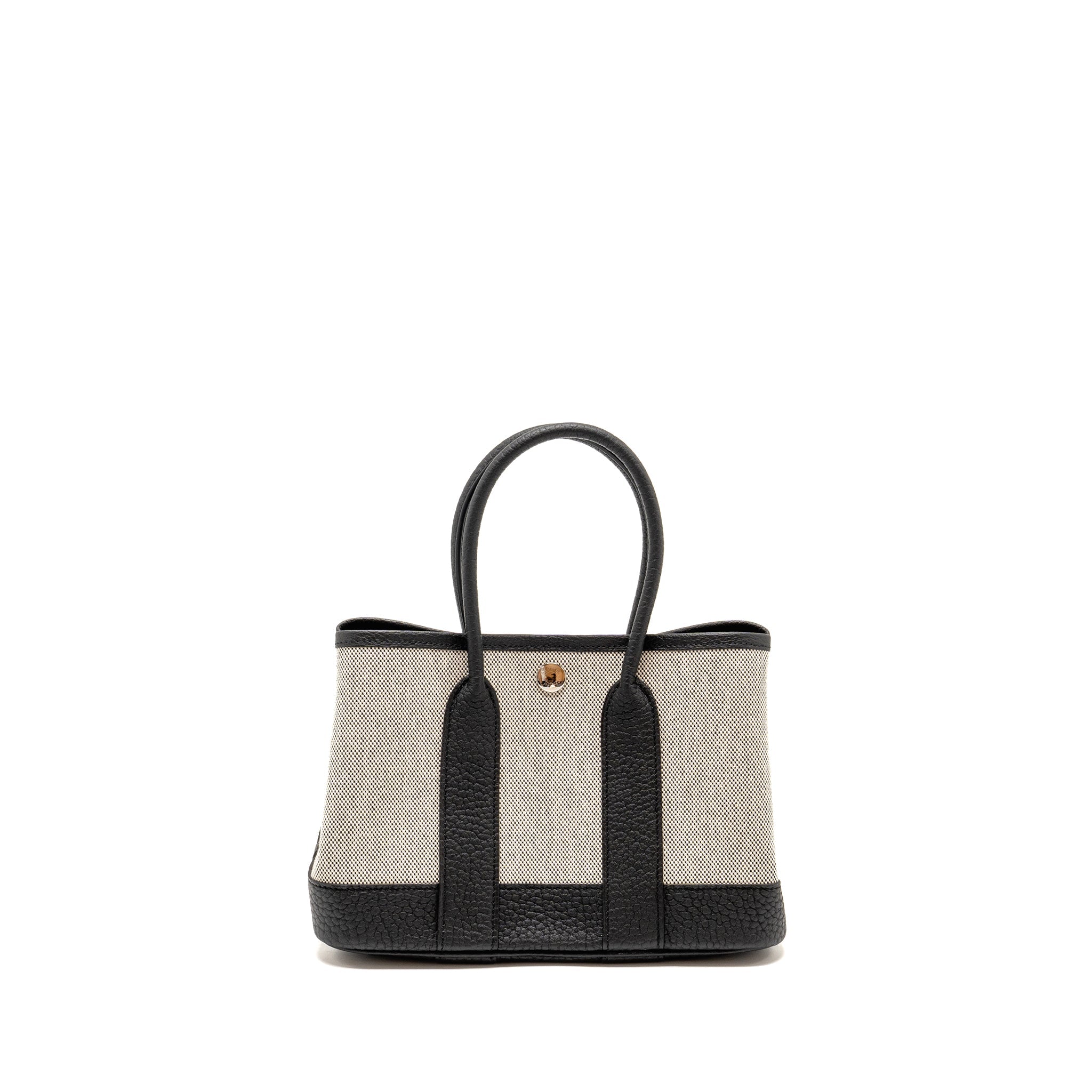 HERMES GARDEN PARTY 23 CANVAS/NEGONDA ECRU-BLACK/BLACK SHW