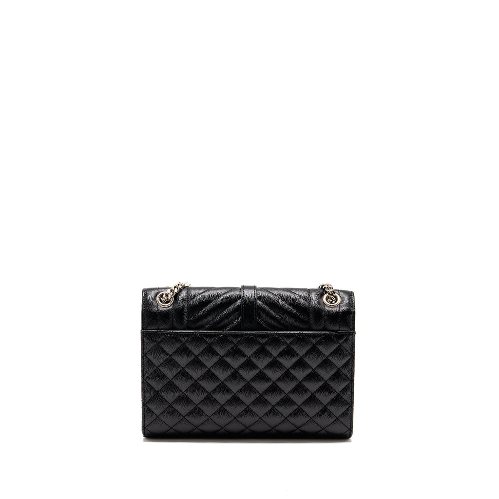 SAINT LAURENT/YSL MEDIUM ENVELOP BAG GRAINED CALFSKIN BLACK SHW