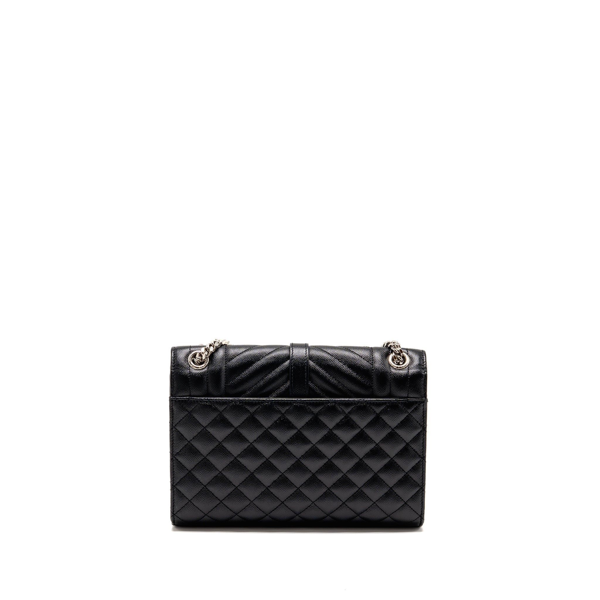SAINT LAURENT/YSL MEDIUM ENVELOP BAG GRAINED CALFSKIN BLACK SHW