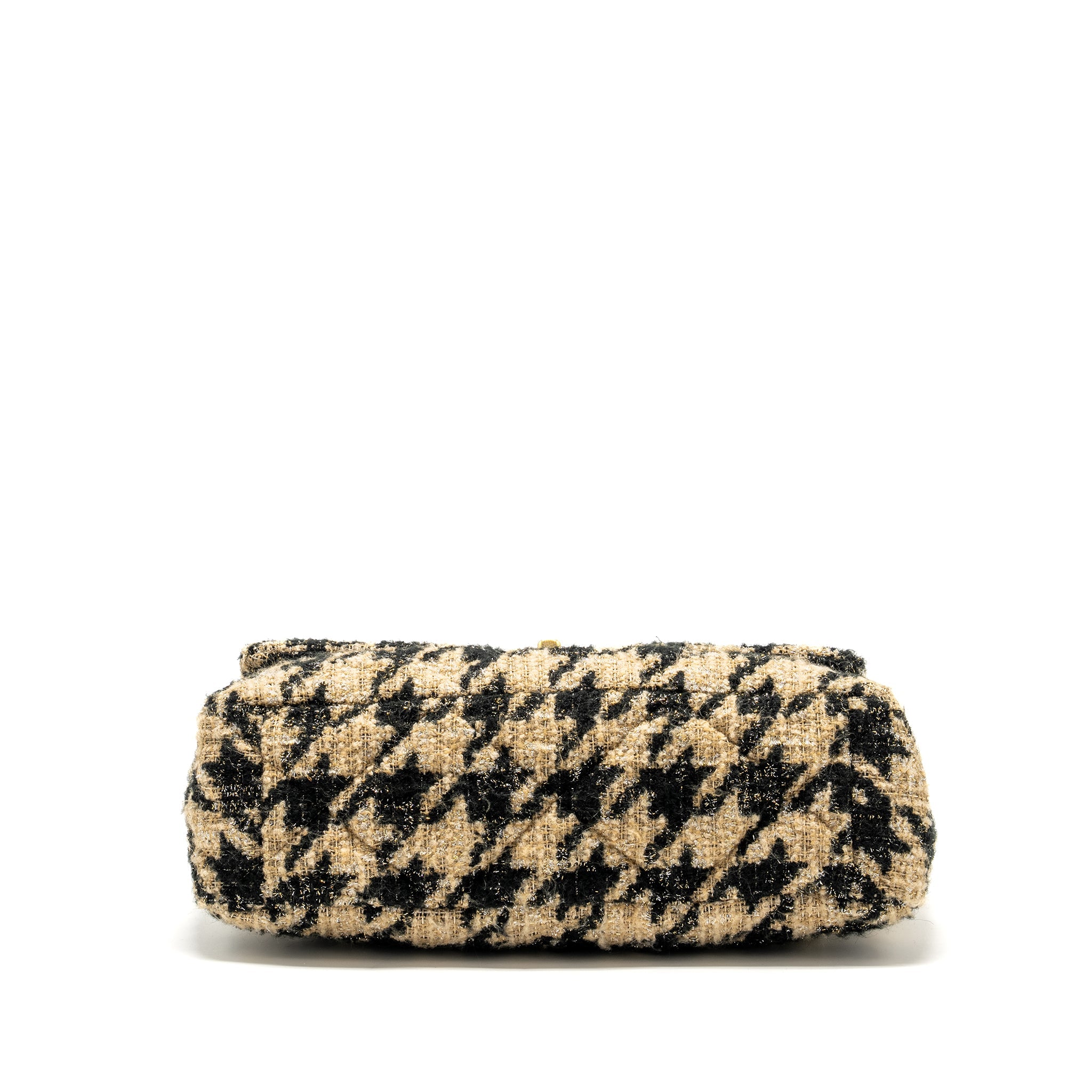 CHANEL MAXI 19 BAG TWEED BEIGE/BLACK MULTICOLOUR HARDWARE