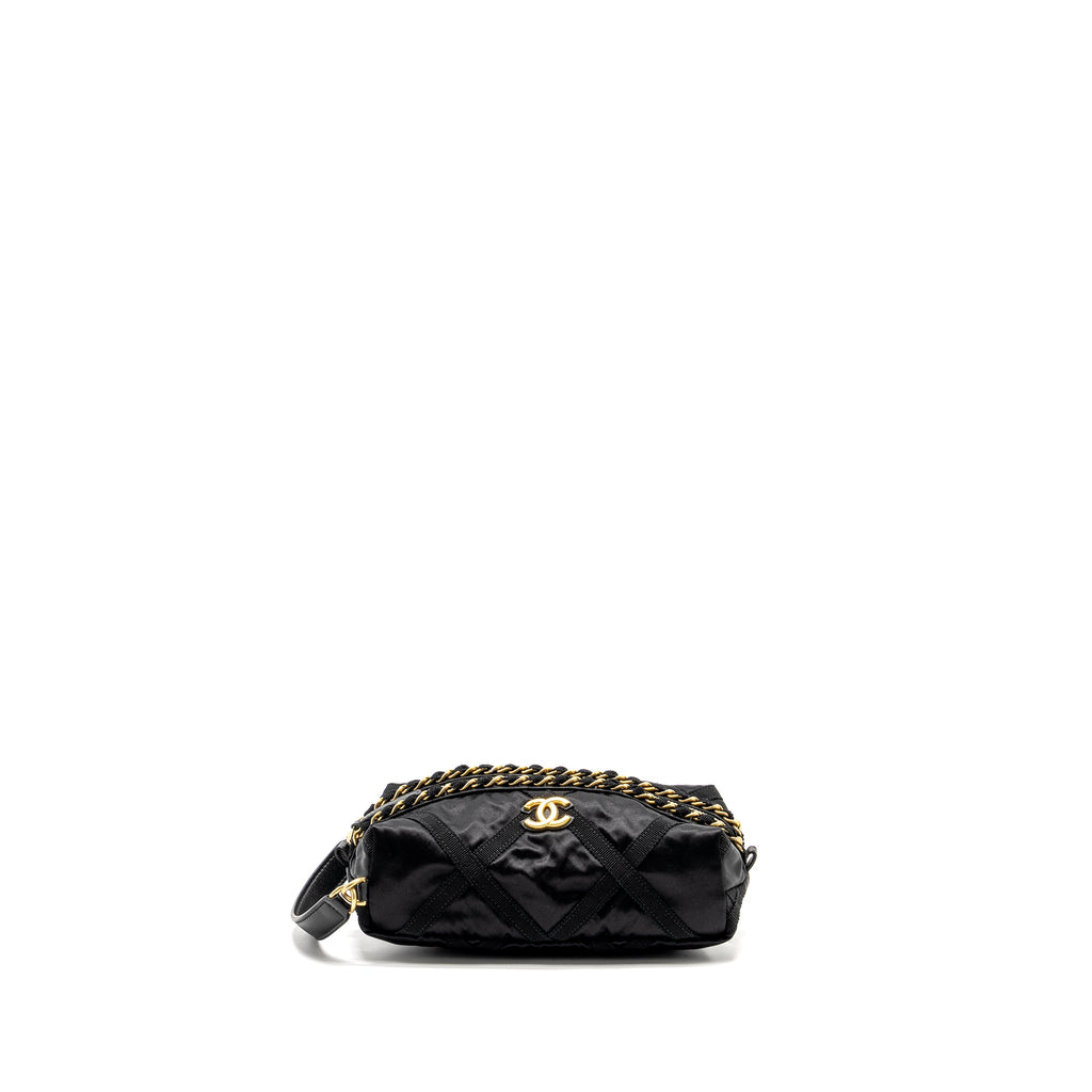CHANEL 22P TRAVEL POUCH WITH SLEEP MASK NYLON BLACK GHW
