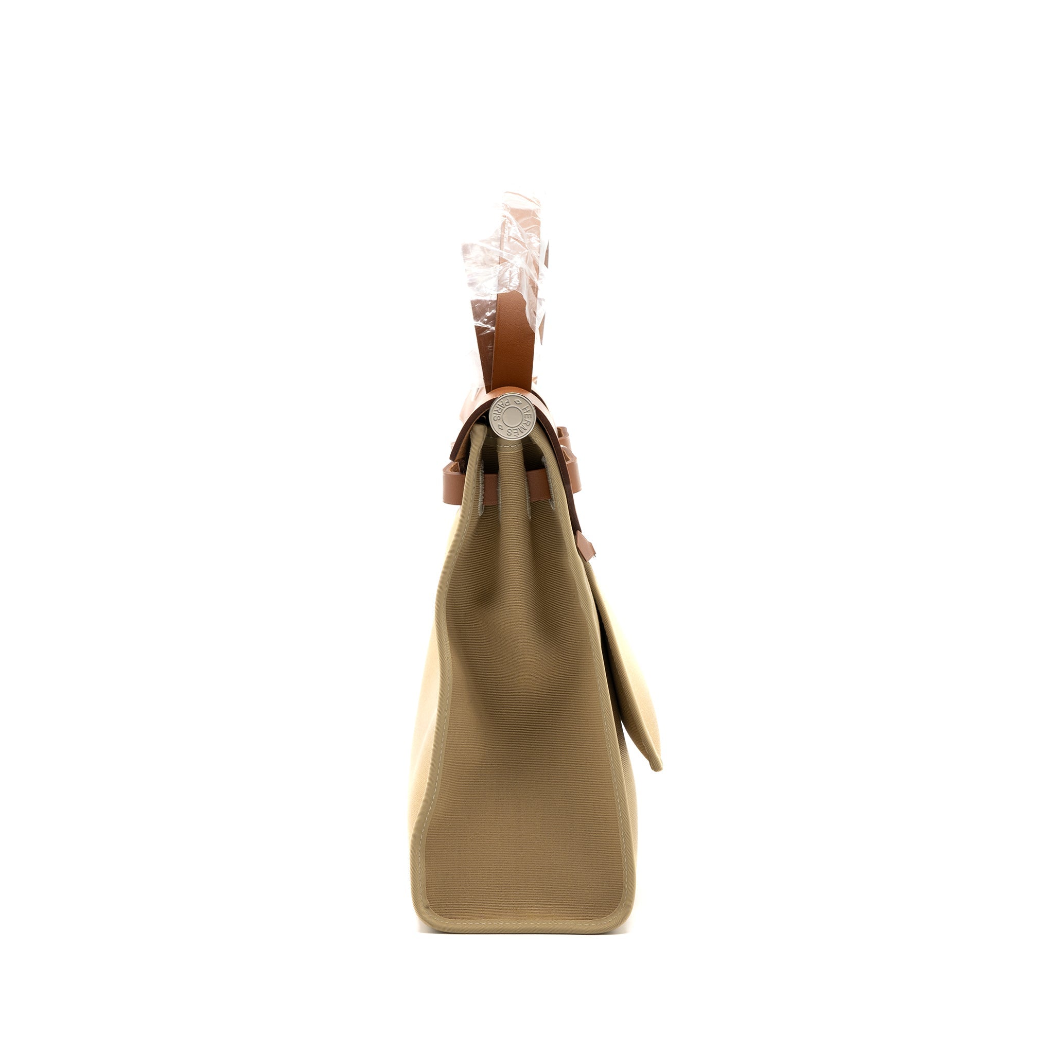HERMES HERBAG 31 ZIP BAG TOILE OFFICER CANVAS TRENCH/FAUVE SHW