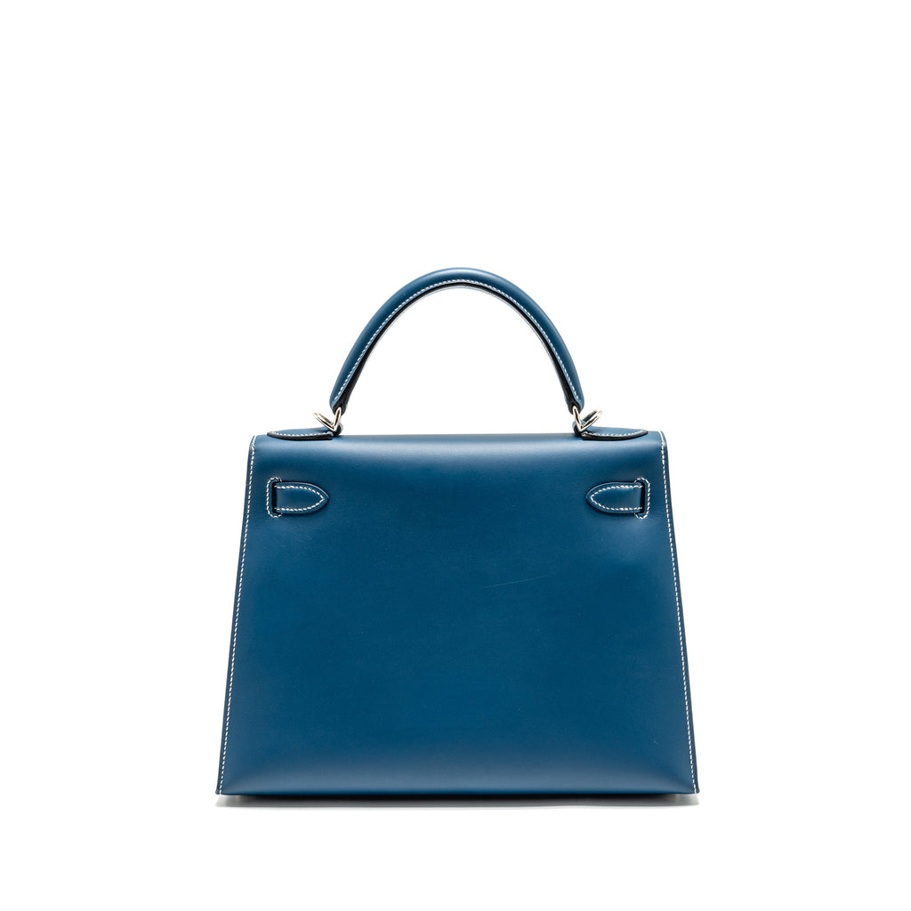 HERMES KELLY 28 CALFSKIN BLUE SHW SQUARE H