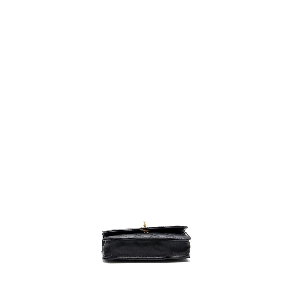 CHANEL MINI TRENDY CC WALLET ON CHAIN LAMBSKIN BLACK LGHW (MICROCHIP)