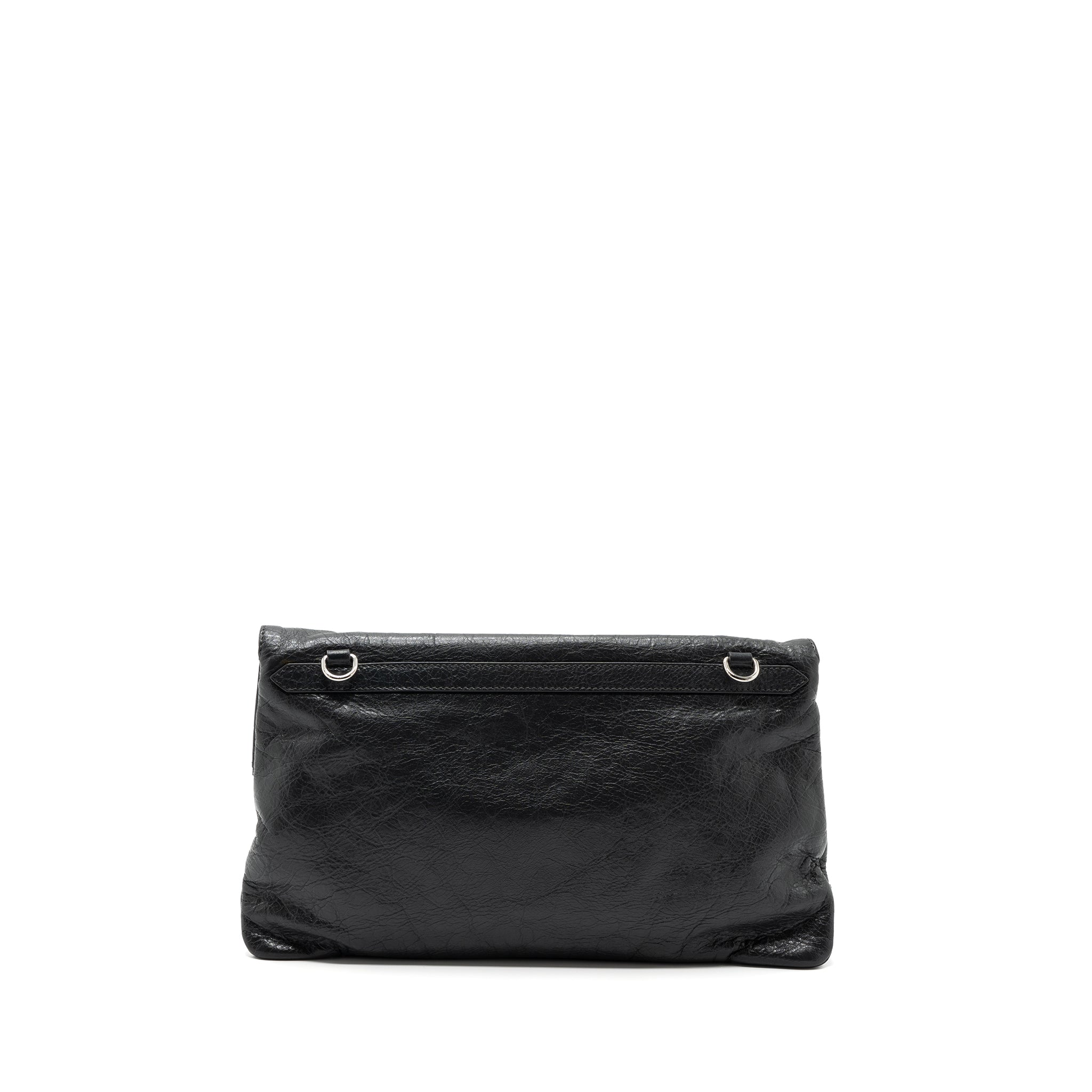 BALENCIAGA CITY FOLD CLUTCH/ SHOULDER BAG DARK GREY SHW