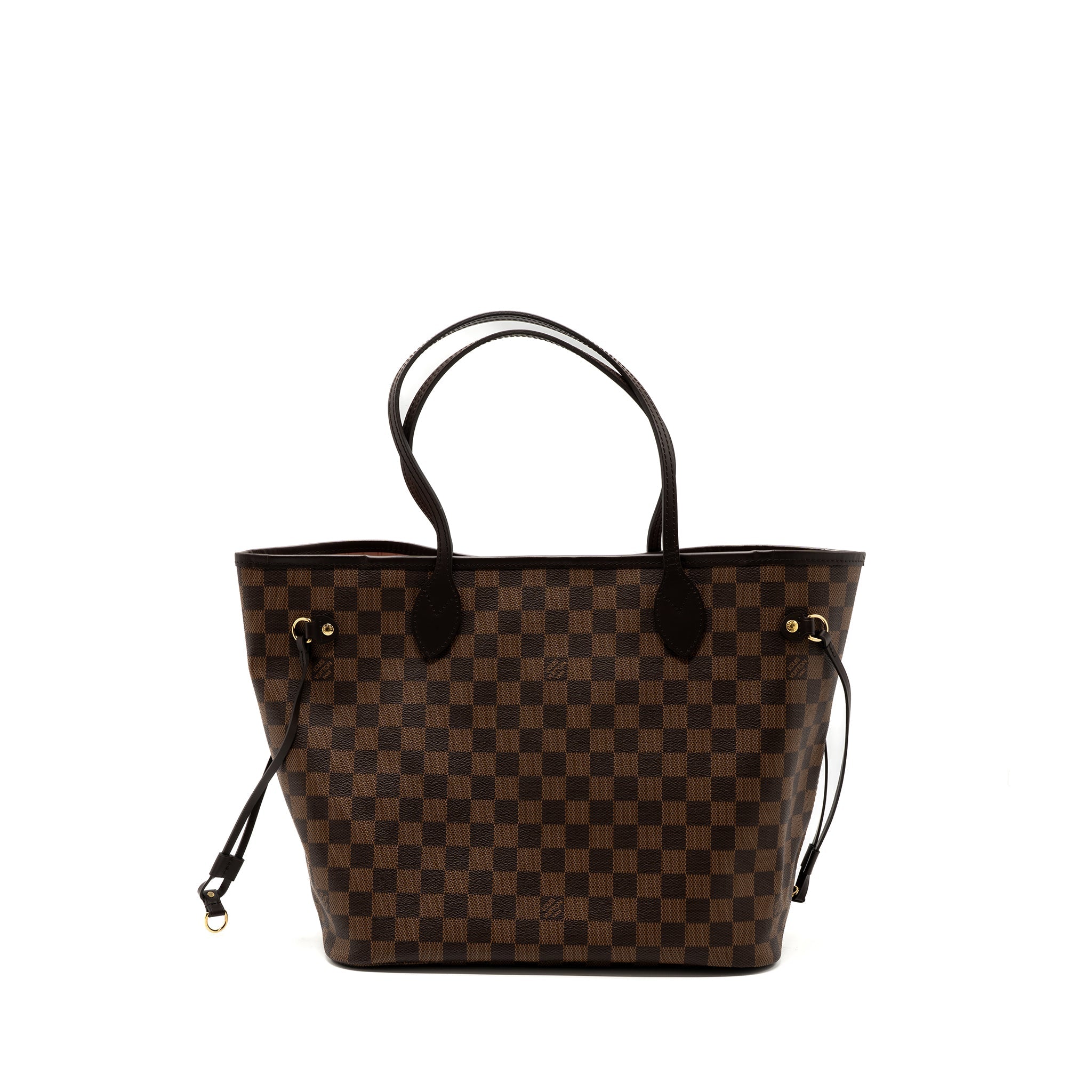 LOUIS VUITTON NEVERFULL MM MONOGRAM DAMIER EBENE CANVAS / ROSE BALLERINA GHW