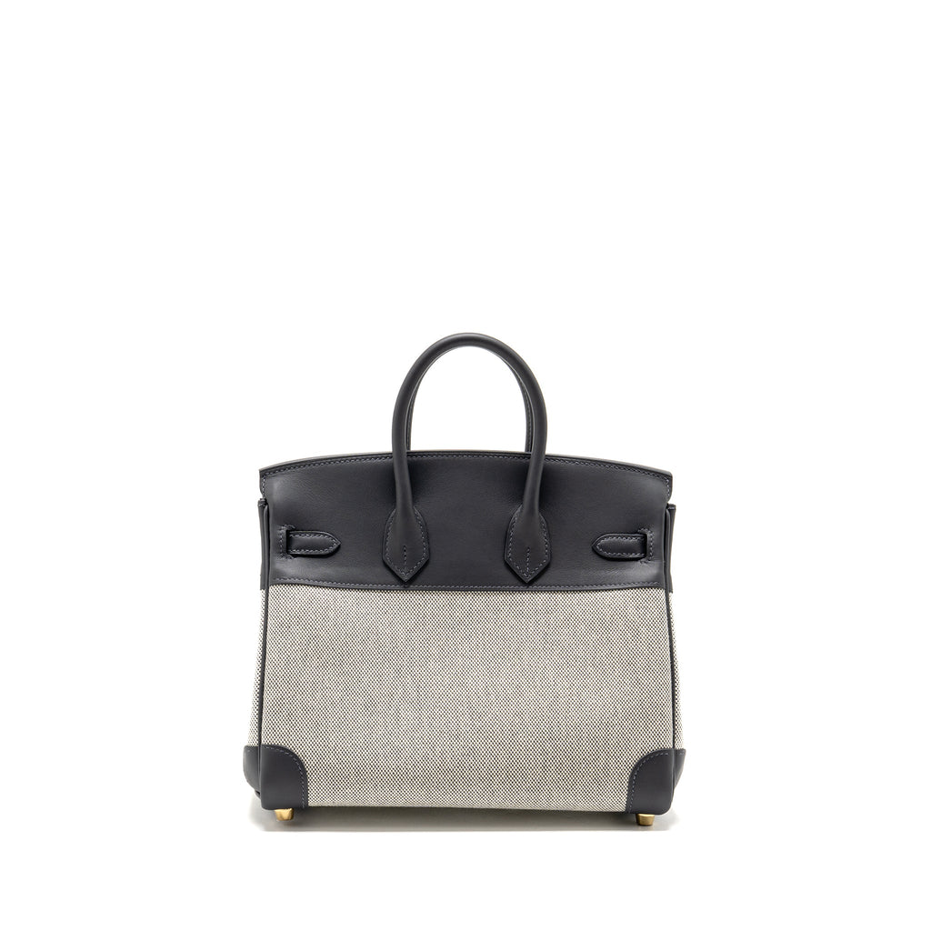 HERMES BIRKIN 25 TOILE SWIFT/CANVAS ECRU-ARDOISE/ARDOISE GHW