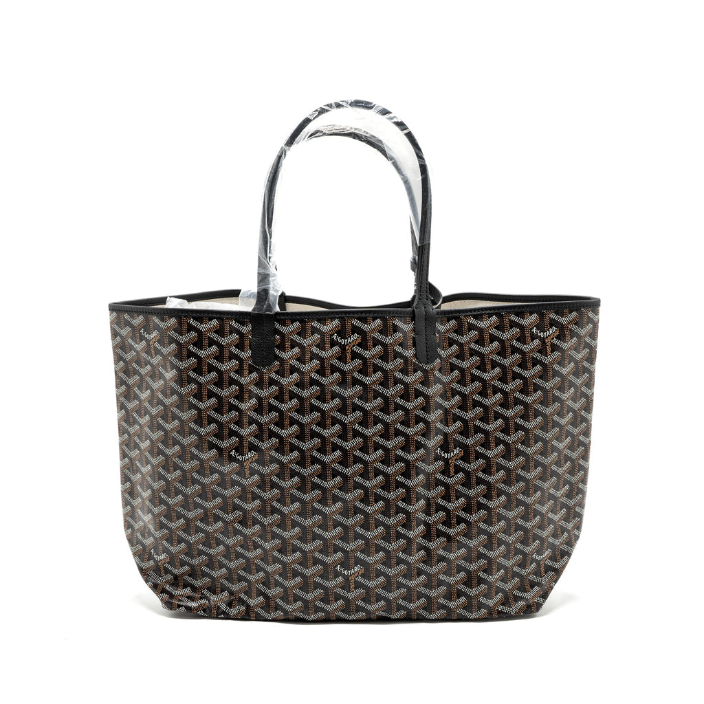 GOYARD SAINT LOUIS PM TOTE BAG GOYARDLINE CANVAS BLACK SHW