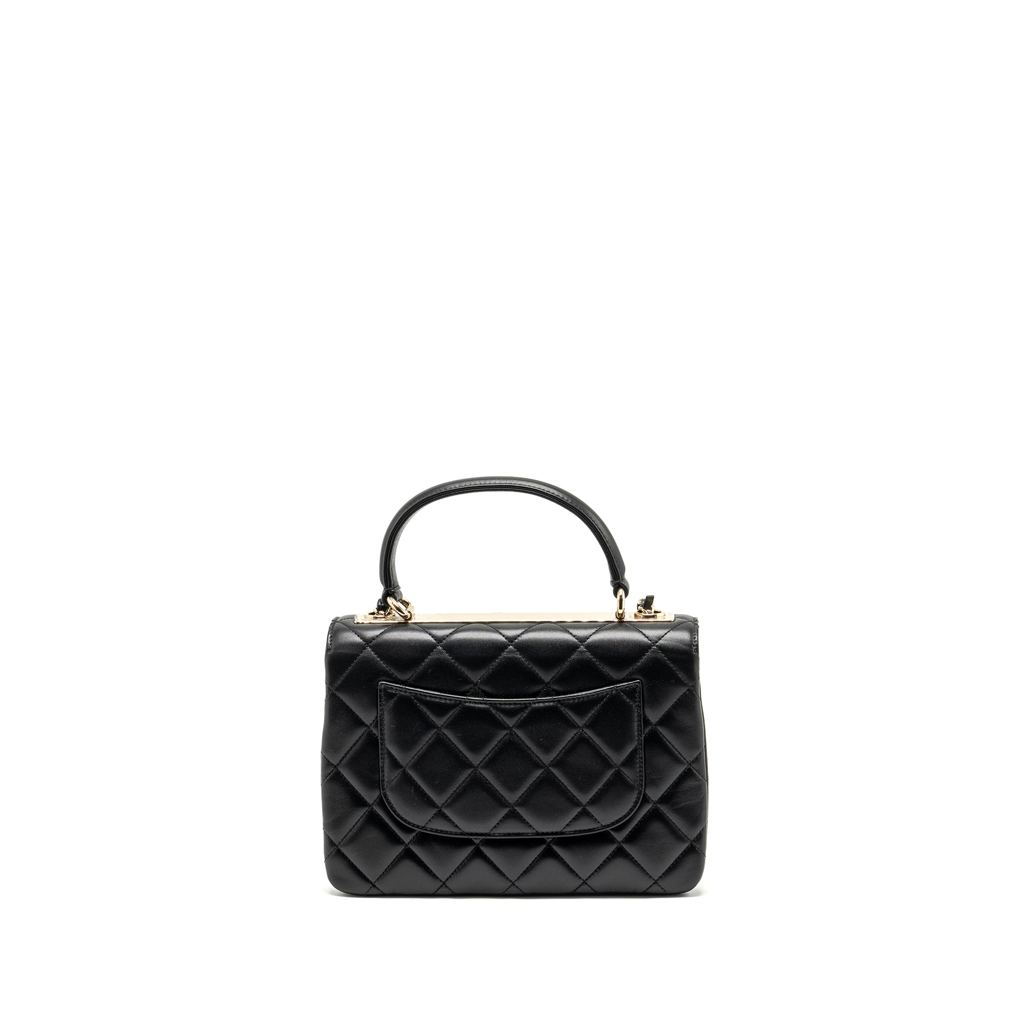 CHANEL SMALL TRENDY CC FLAP BAG LAMBSKIN BLACK LGHW (MICROCHIP)