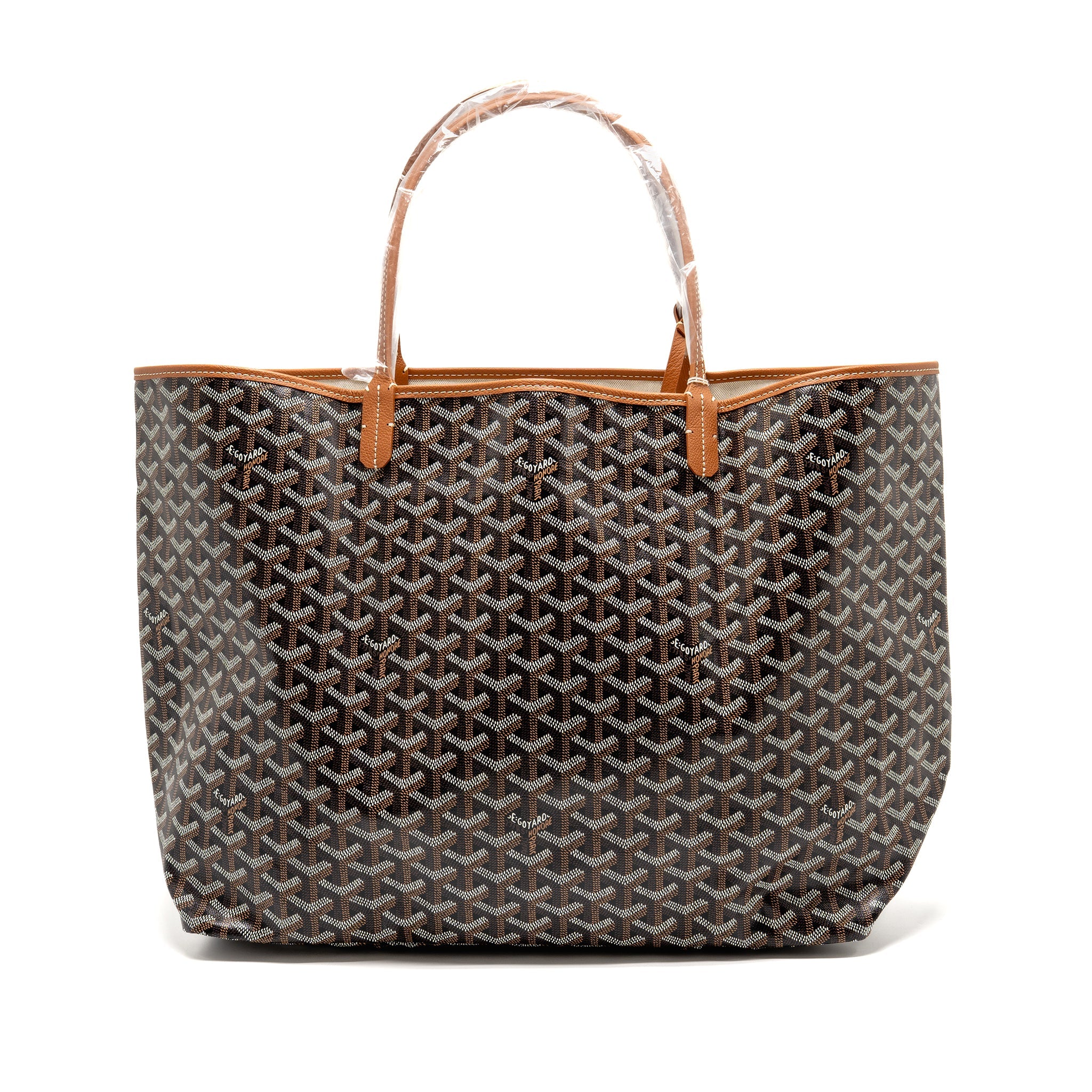 GOYARD SAINT LOUIS GM TOTE GOYARDINE CANVAS BLACK/BROWN SHW