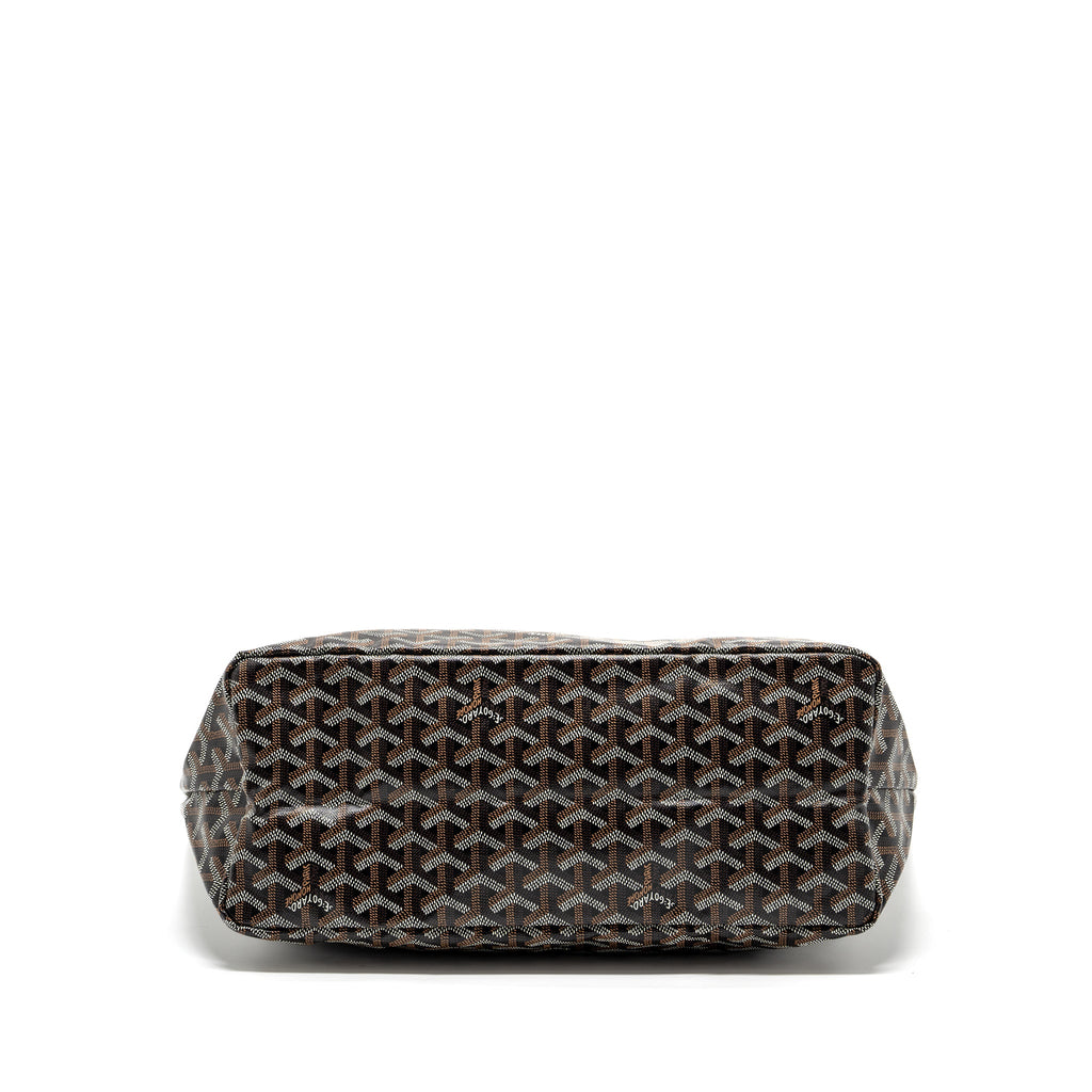 GOYARD SAINT LOUIS PM TOTE BAG GOYARDLINE CANVAS / CALFSKIN BROWN SHW