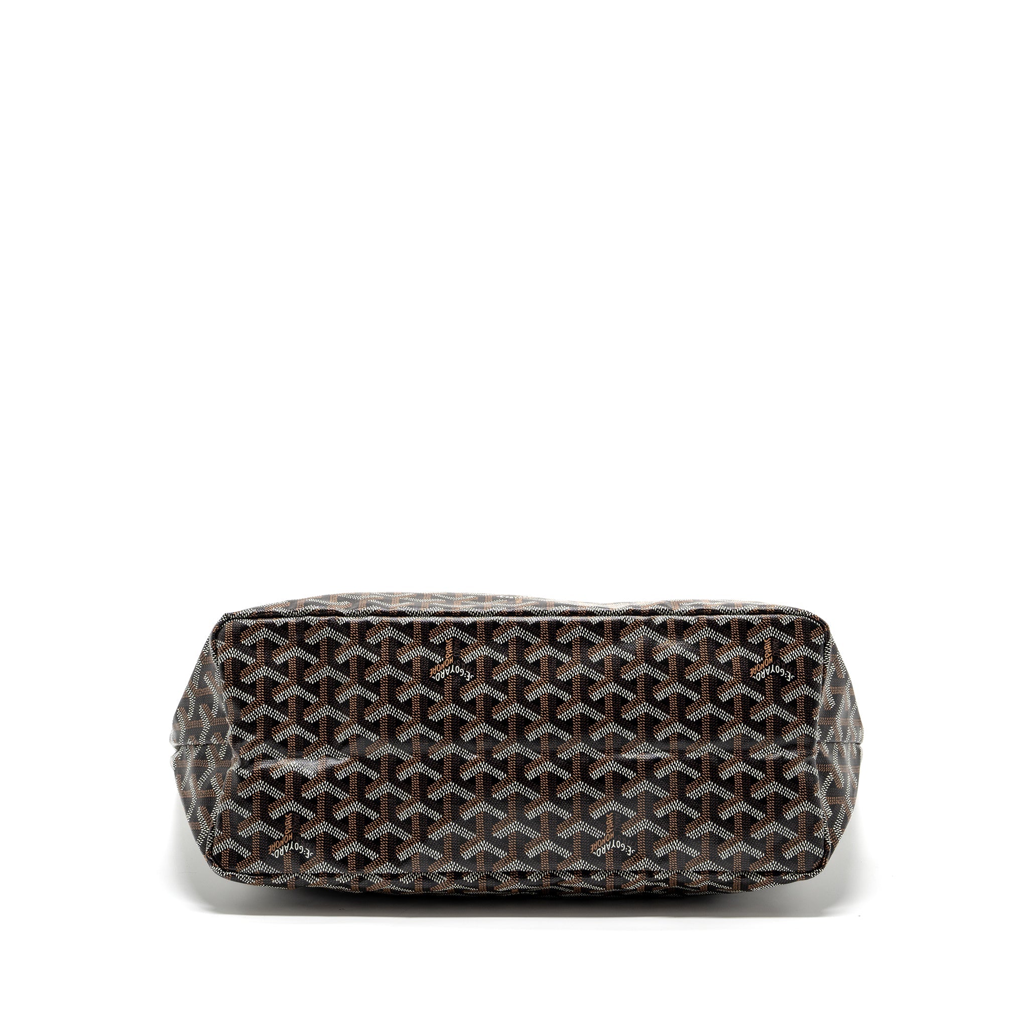 GOYARD SAINT LOUIS PM TOTE BAG GOYARDLINE CANVAS / CALFSKIN BROWN SHW