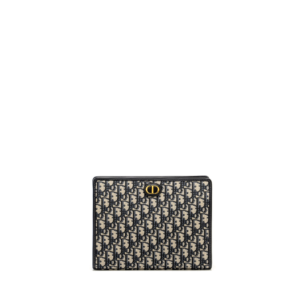 DIOR 30 MONTAIGNE DEA POUCH BLUE OBLIQUE JACQUARD GHW