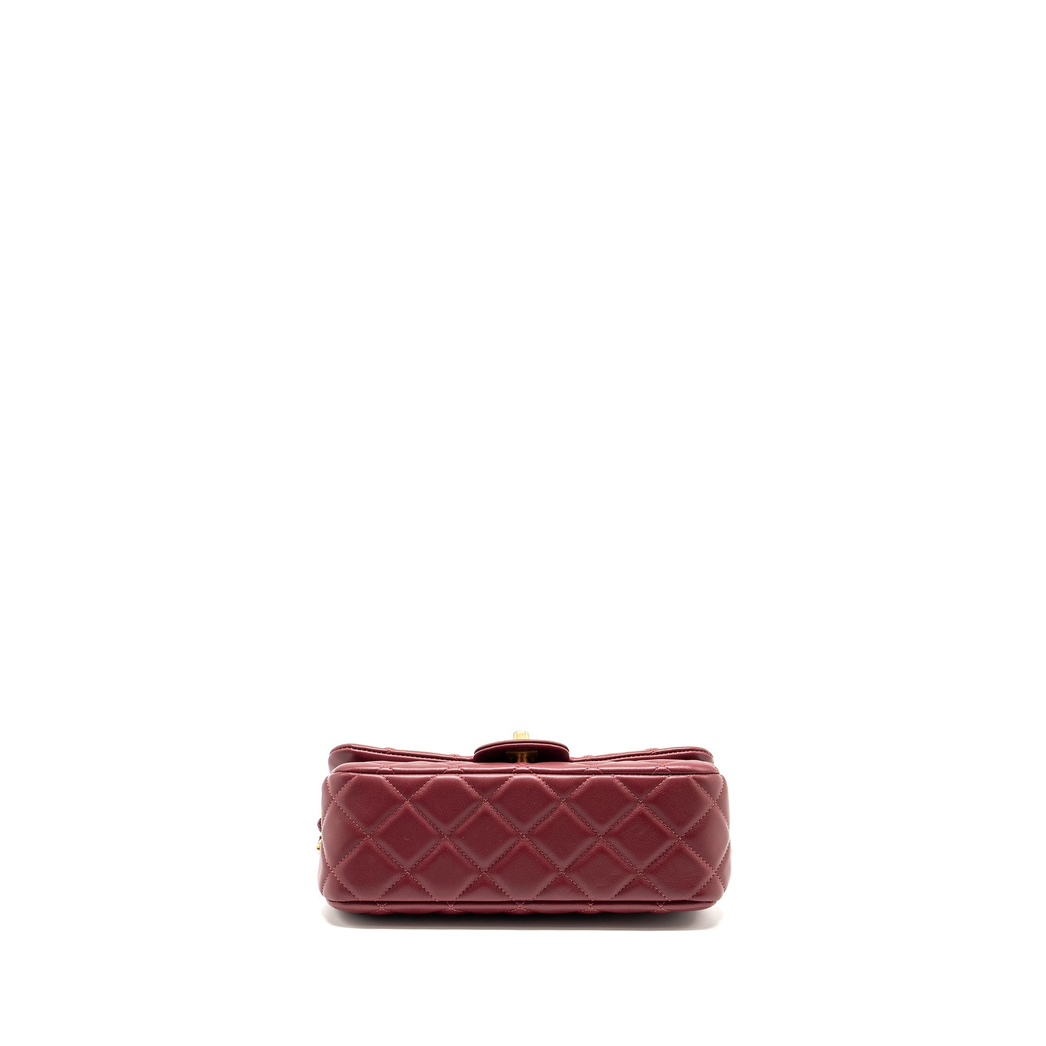CHANEL LADY HANDLE BAG LAMBSKIN BURGUNDY GHW (MICROCHIP)
