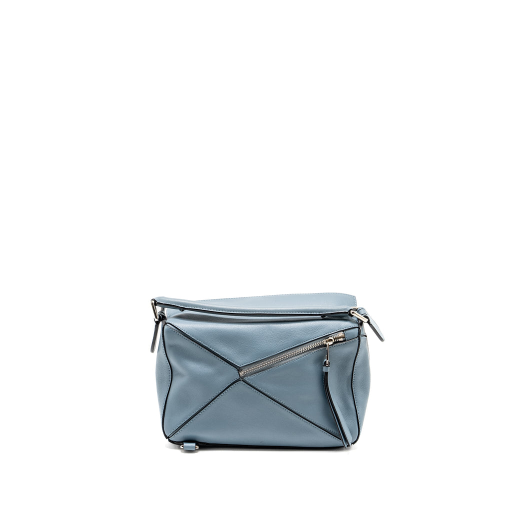 LOEWE SMALL PUZZLE BAG CALFSKIN LIGHT BLUE SHW