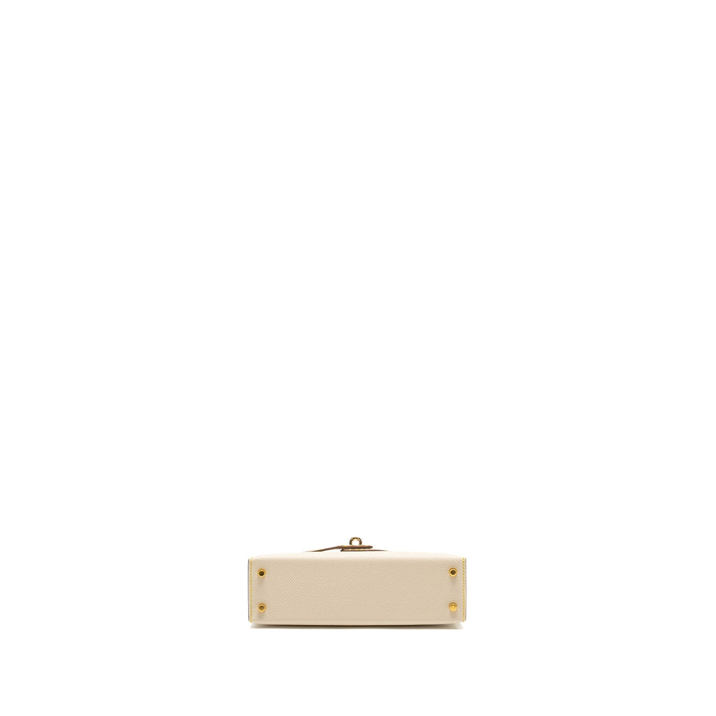HERMES MINI KELLY SPECIAL ORDER EPSOM CRAIE / ETOUPE / LIME LGHW