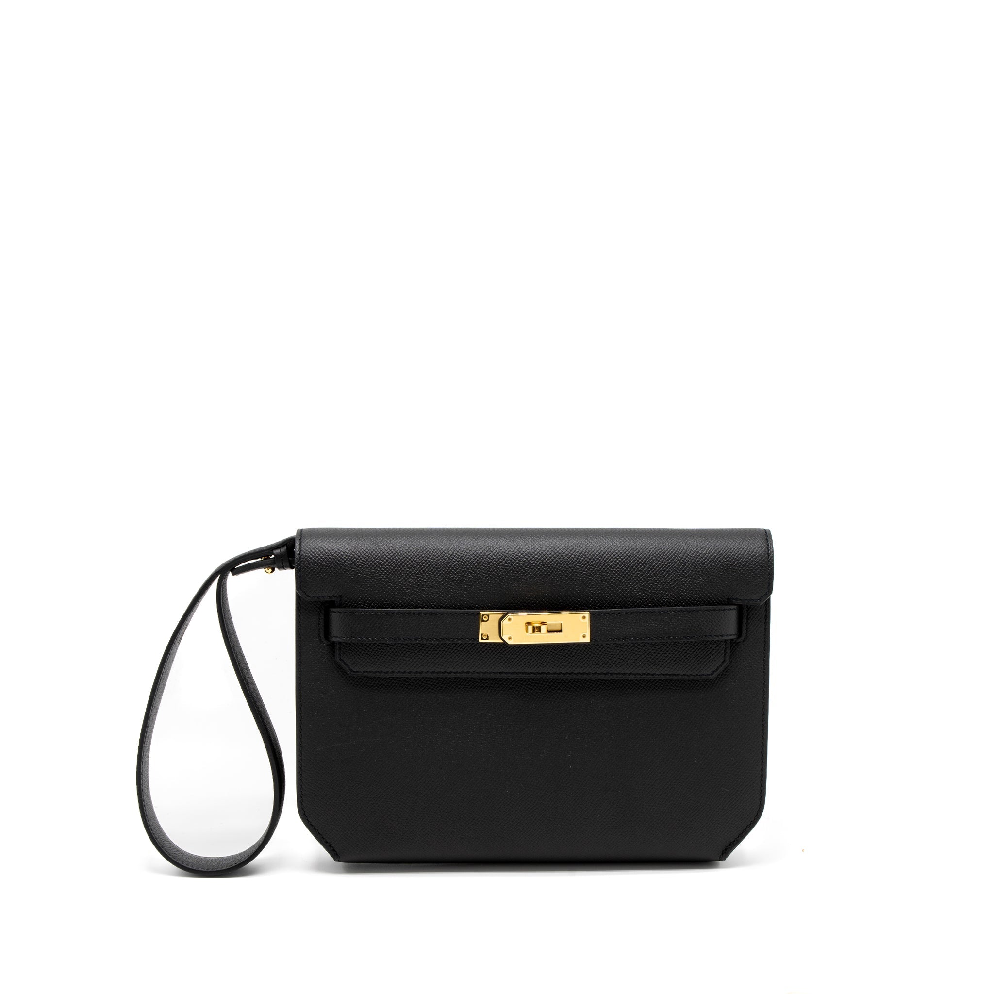 HERMES POCHETTE KELLY DEPECHES 25 EPSOM BLACK GHW