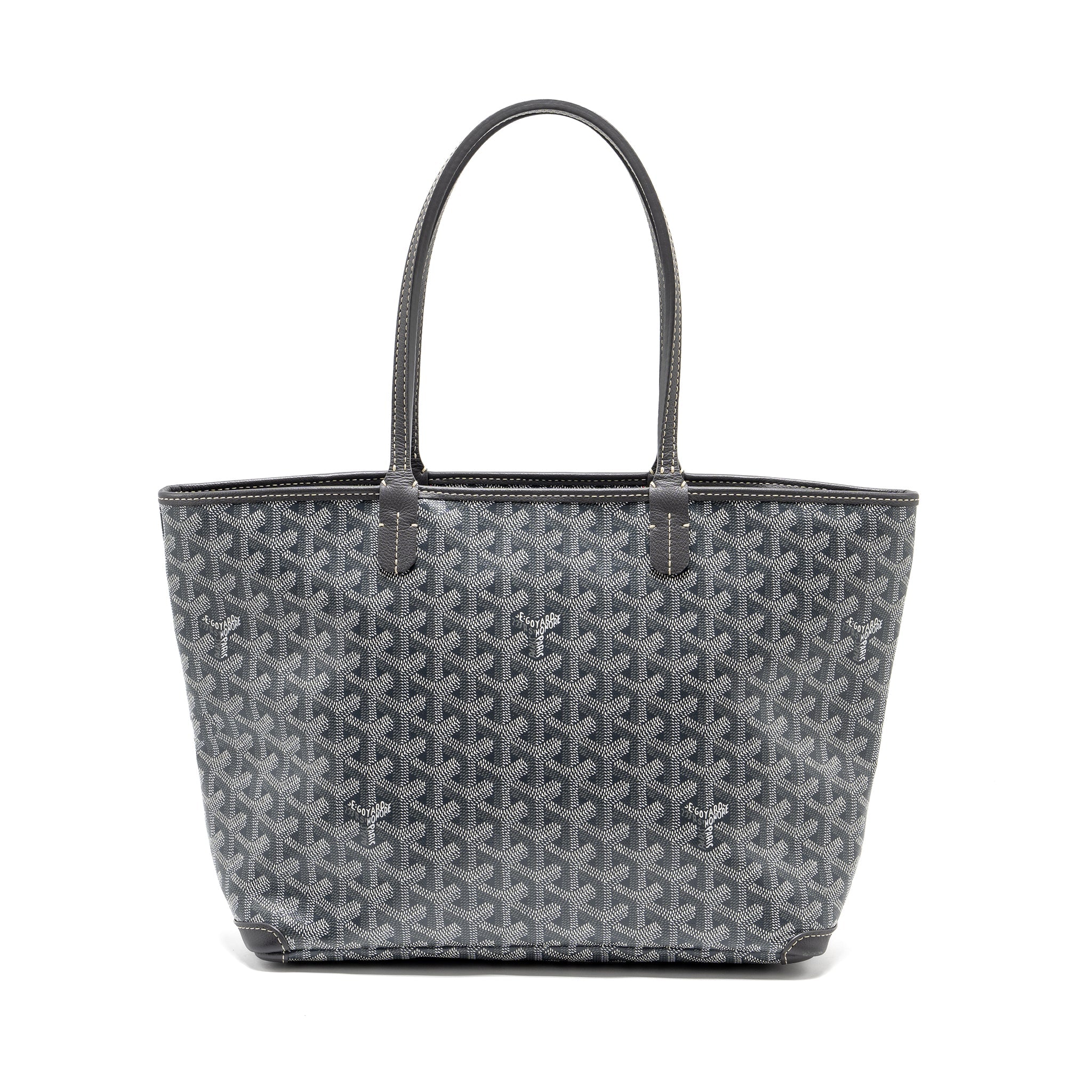 GOYARD ARTOIS TOTE BAG GOYARDLINE CANVAS / CALFSKIN GREY SHW