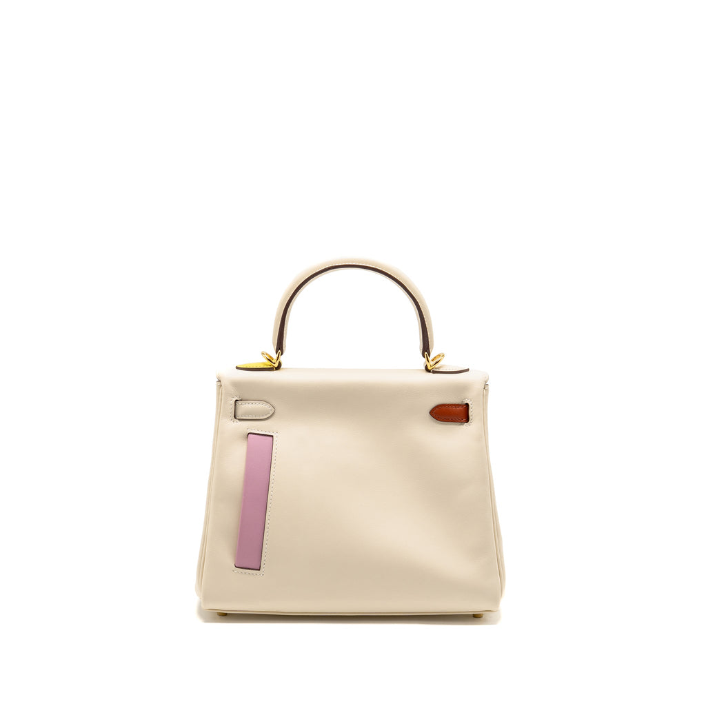 HERMES KELLY 25 COLORMATIC SWIFT NATA/CHAI/CUIVRE/LIME/MAUVE SYLVESTRE GHW