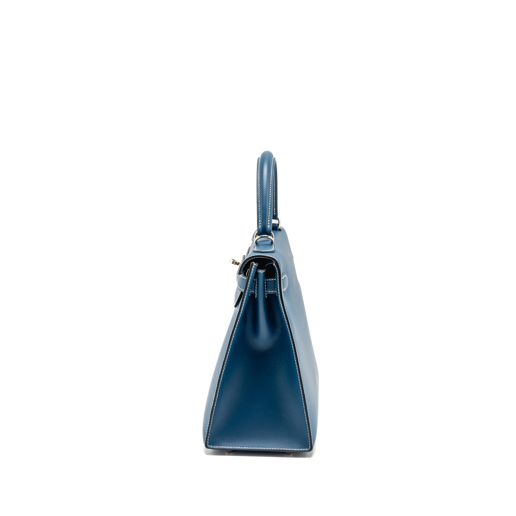 HERMES KELLY 28 CALFSKIN BLUE SHW SQUARE H