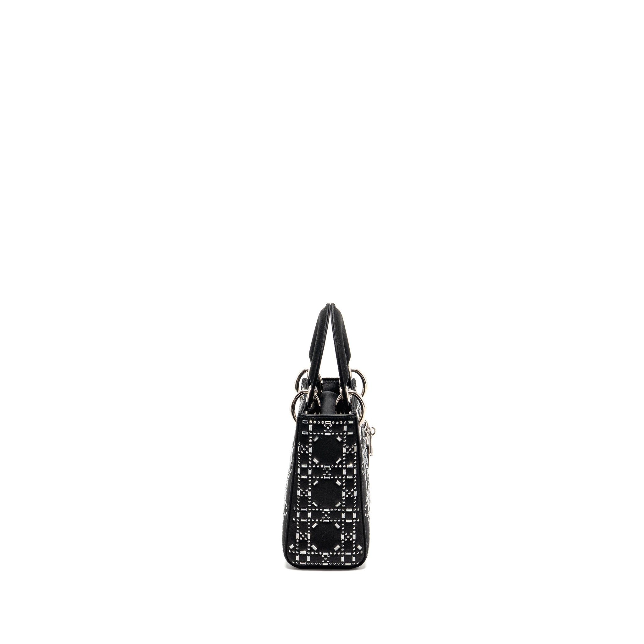 DIOR MINI LADY DIOR SATIN CRYSTAL BLACK SHW