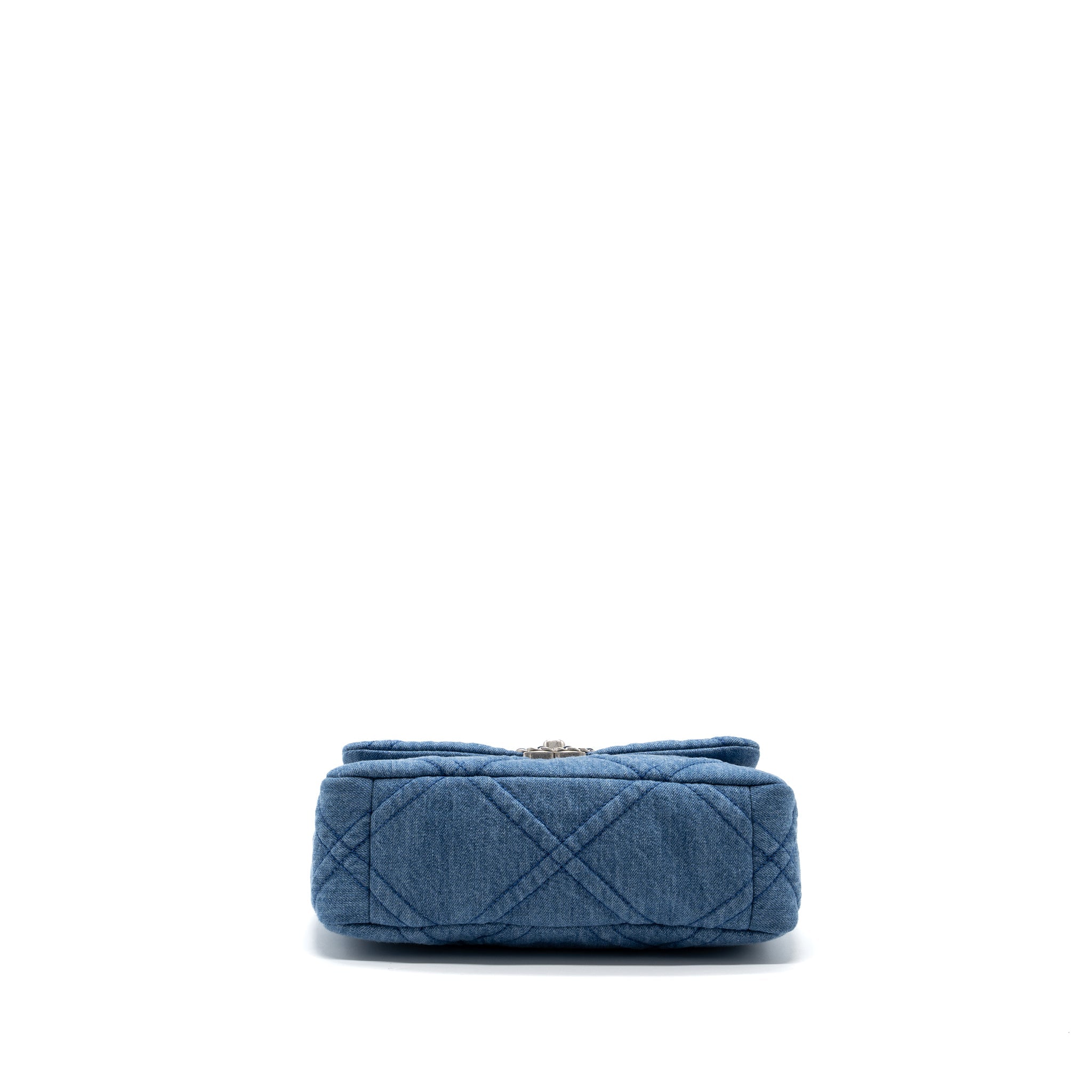 CHANEL SMALL 19 BAG BLUE DENIM MULTICOLOUR HARDWARE (MICROCHIP)