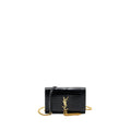 SAINT LAURENT/YSL KATE TASSEL CROC-EMBOSSED CALFSKIN BLACK GHW