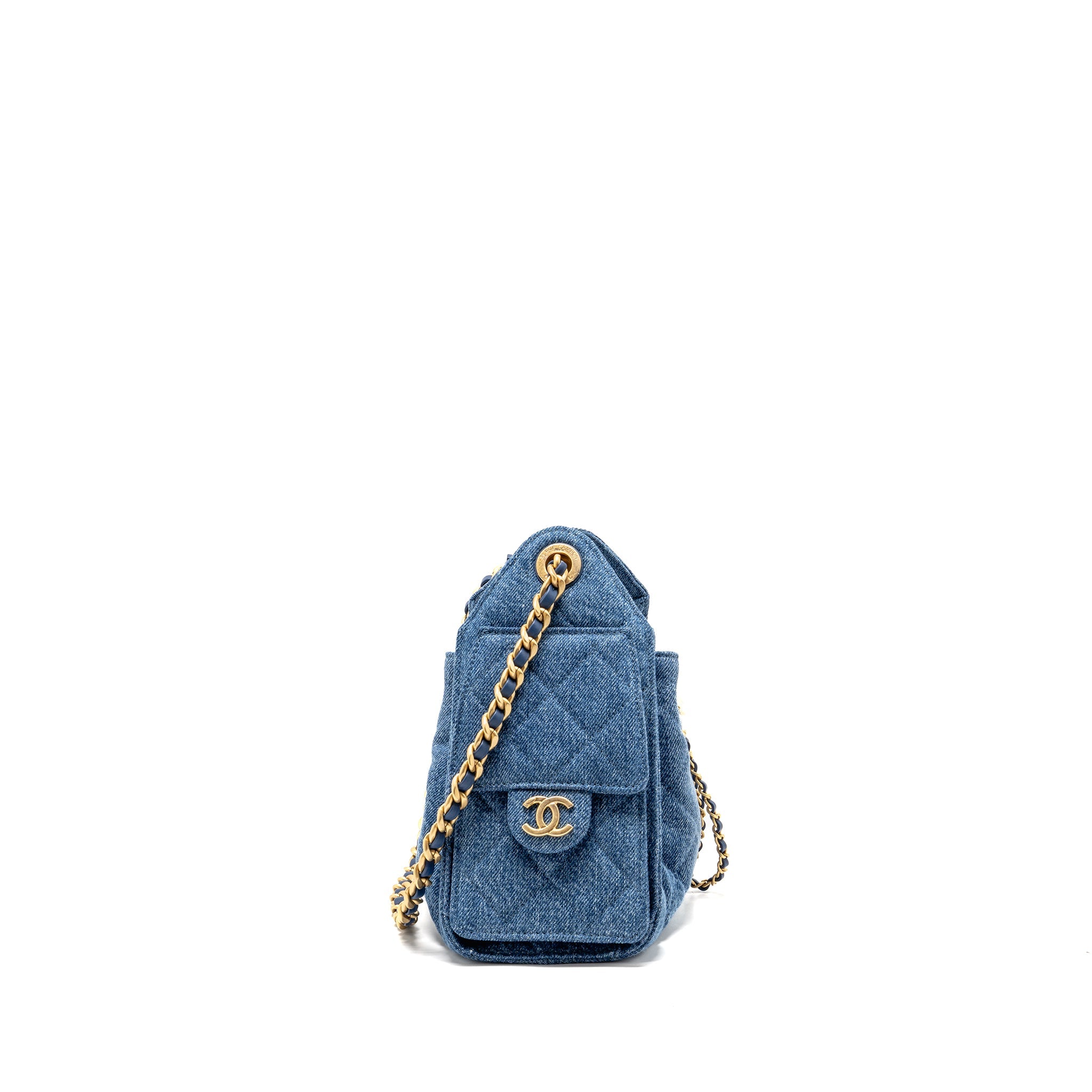 CHANEL MINI 25 BAG DENIM BLUE GHW (MICROCHIP)