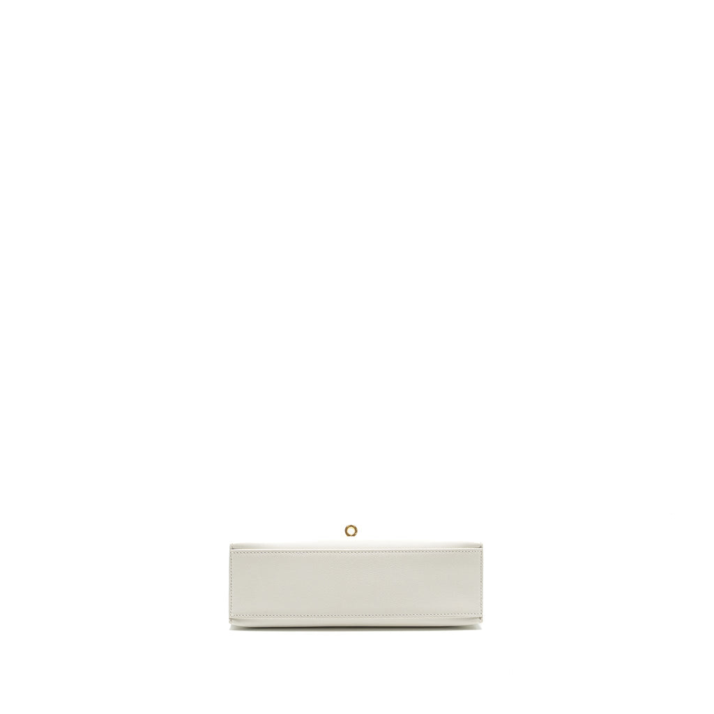 HERMES KELLY POCHETTE SWIFT 01 BLANC GHW