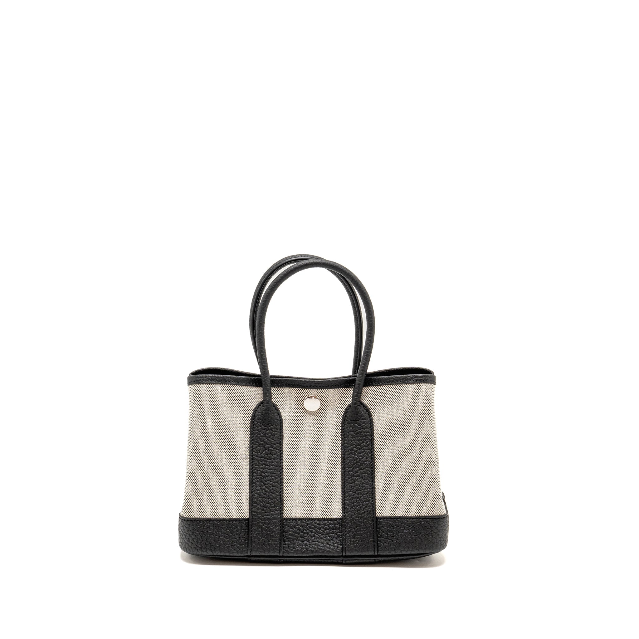 HERMES GARDEN PARTY 23 CANVAS/NEGONDA ECRU-BLACK/BLACK SHW