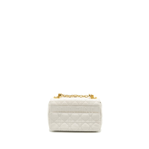 DIOR CARO S FLAP BAG CALFSKIN WHITE GHW