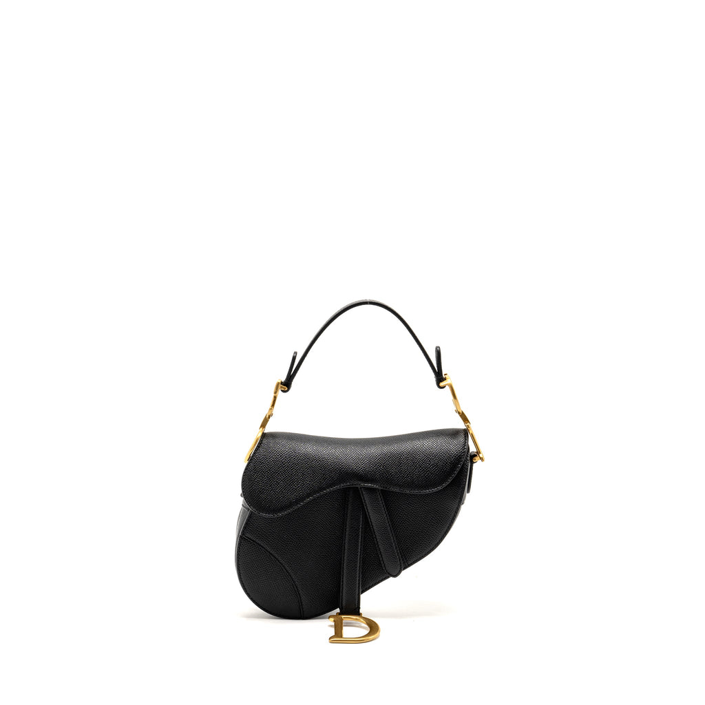 DIOR MINI SADDLE BAG CALFSKIN BLACK GHW