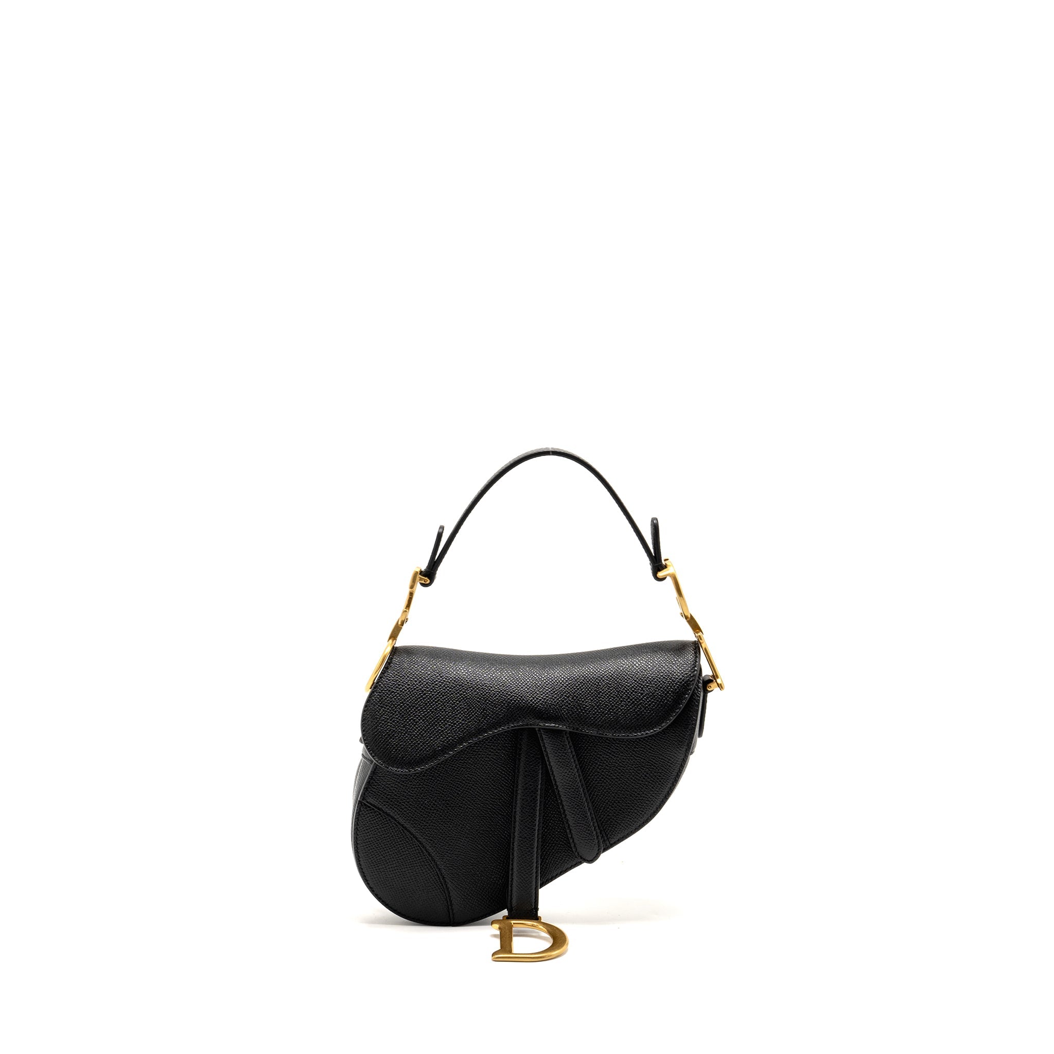 DIOR MINI SADDLE BAG CALFSKIN BLACK GHW