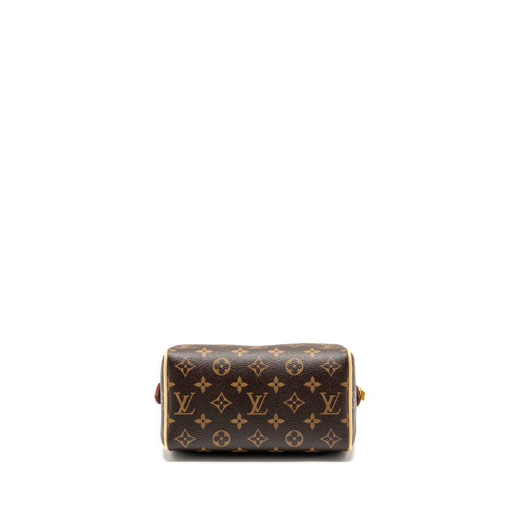 LOUIS VUITTON SPEEDY BANDOULIERE 20 MONOGRAM CANVAS BLACK STRAP GHW