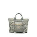 CHANEL DEAUVILLE SHOPPING TOTE BAG DENIM BLUE SHW (MICROCHIP)