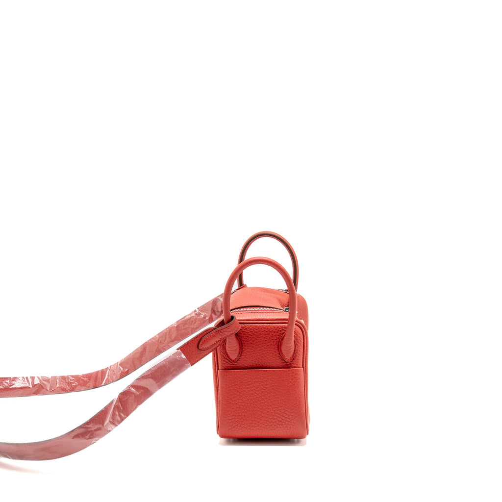 HERMES MINI LINDY CLEMENCE VERMILLON SHW